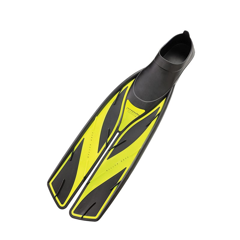 Atomic Aquatics Full Foot Split Fins for Scuba Diving & Snorkeling | Durable High-Performance Swimming Fins with Split Blade, Yellow, 9.0-10.0 (42/43) - Image 1